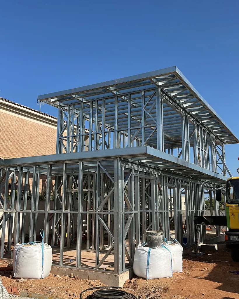 Estructura Steel Frame de una vivienda unifamiliar de dos plantas