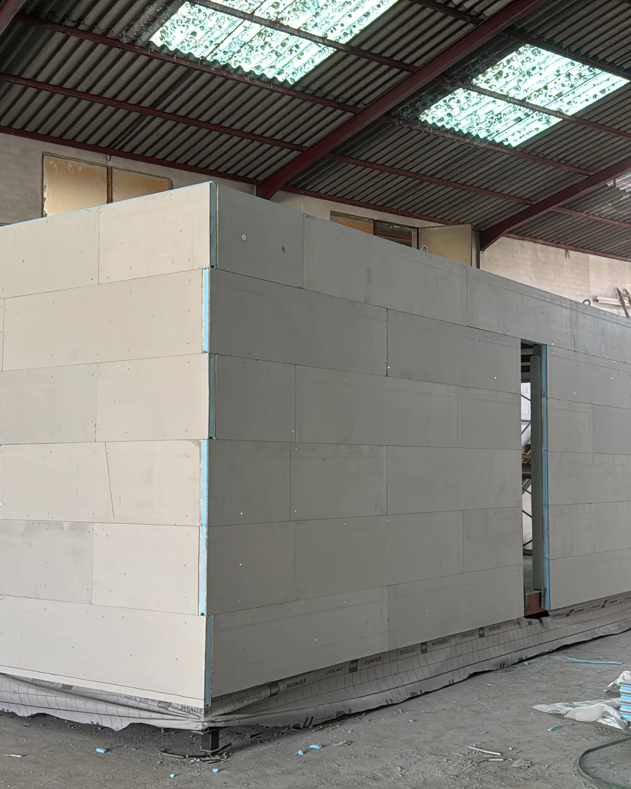 Módulo Steel Frame con cerramiento completamente cerrado